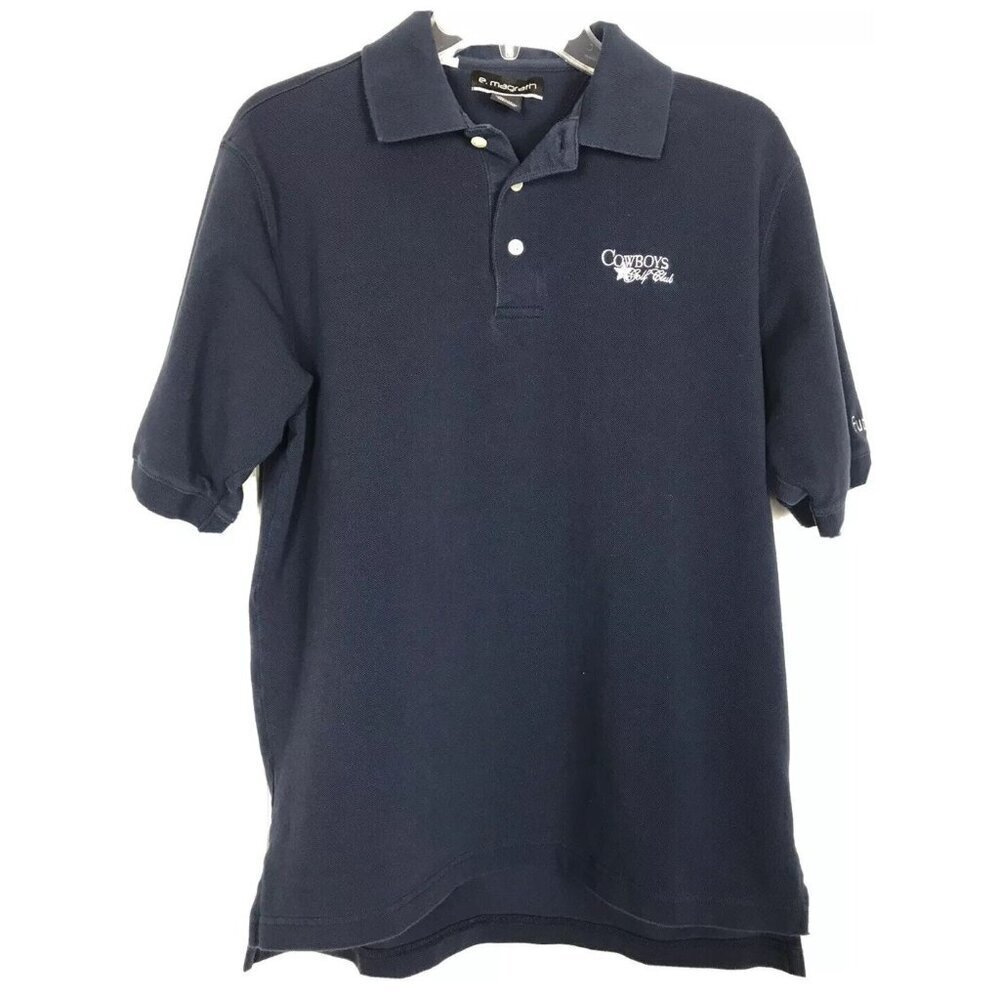 E McGrath Men's Medium Dallas Cowboys Golf Club Blue Short Sleeve Polo Shirt NFL